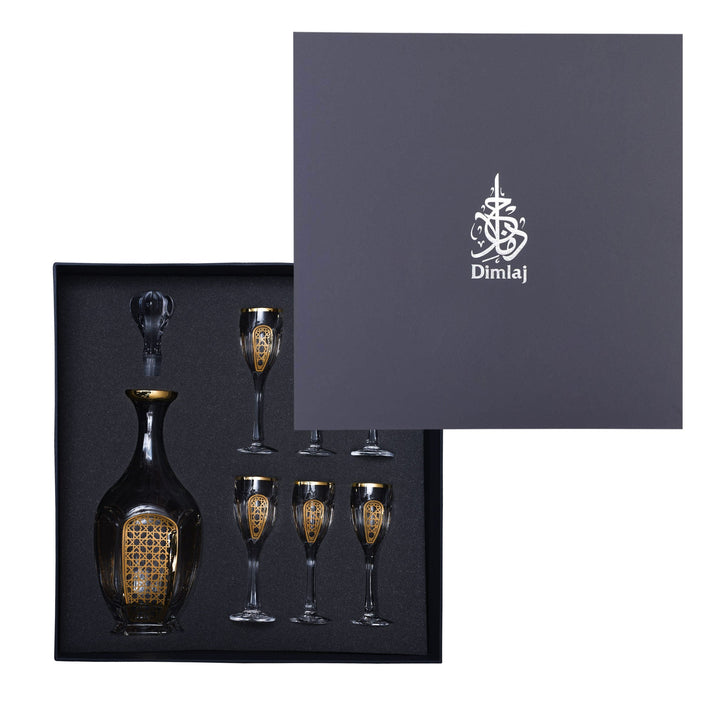 Dimlaj Cordoba Set of 7 Pcs Crystal Drinkset (Gold) - Premium Drinkset from Cordoba By Dimlaj - Just $715!
