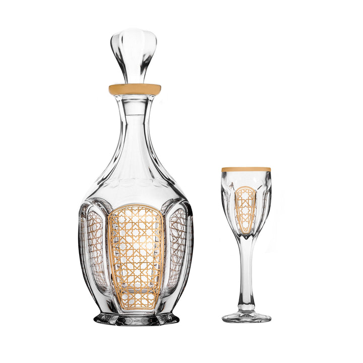 Dimlaj Cordoba Set of 7 Pcs Crystal Drinkset (Gold) - Premium Drinkset from Cordoba By Dimlaj - Just $715!