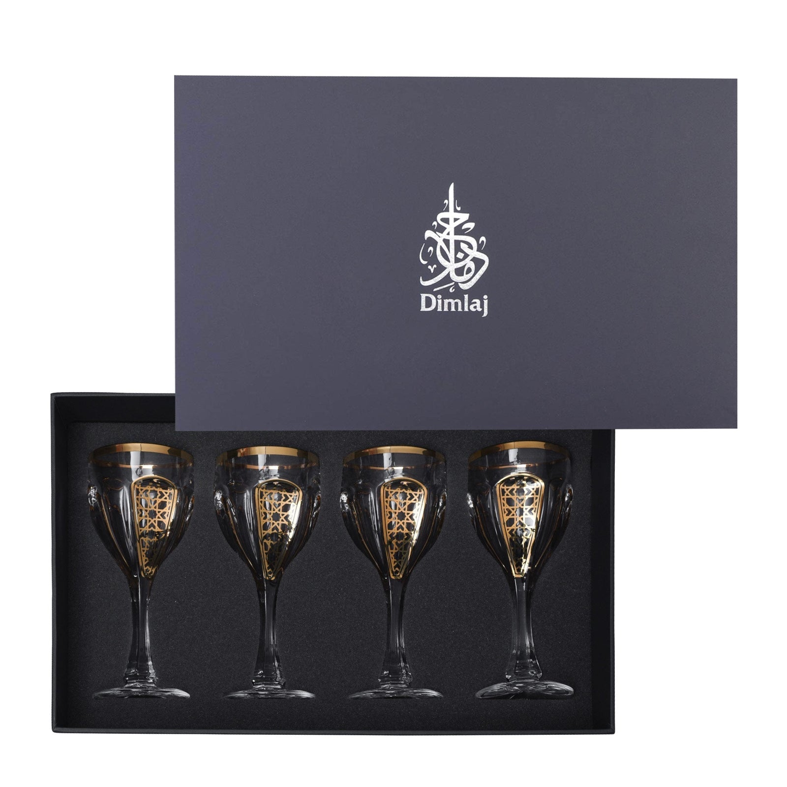 Dimlaj Cordoba Set of 4 Pcs Flute Stems (Gold) - Premium Flute Stemware from Cordoba By Dimlaj - Just $420!