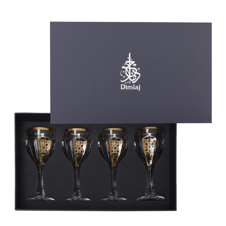 Dimlaj Cordoba Set of 4 Pcs Flute Stems (Gold) - Premium Flute Stemware from Cordoba By Dimlaj - Just $420!