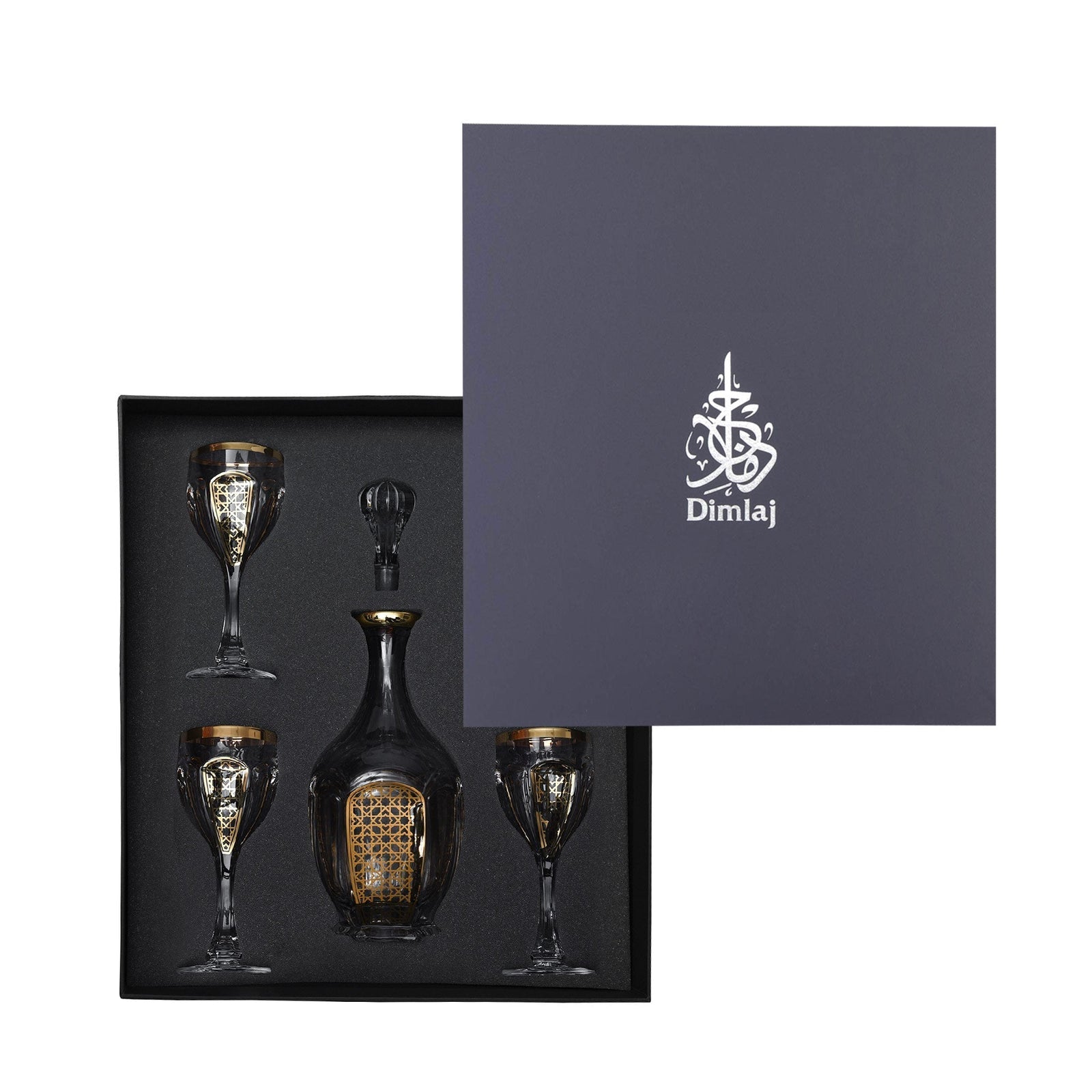 Dimlaj Cordoba Set of 5 Pcs Crystal Drinkset (Gold) - Premium Drinkset from Cordoba By Dimlaj - Just $630!