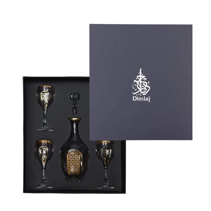 Dimlaj Cordoba Set of 5 Pcs Crystal Drinkset (Gold) - Premium Drinkset from Cordoba By Dimlaj - Just $630!