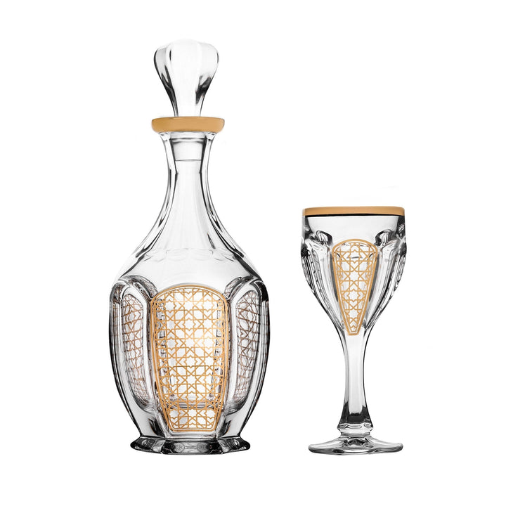 Dimlaj Cordoba Set of 5 Pcs Crystal Drinkset (Gold) - Premium Drinkset from Cordoba By Dimlaj - Just $630!