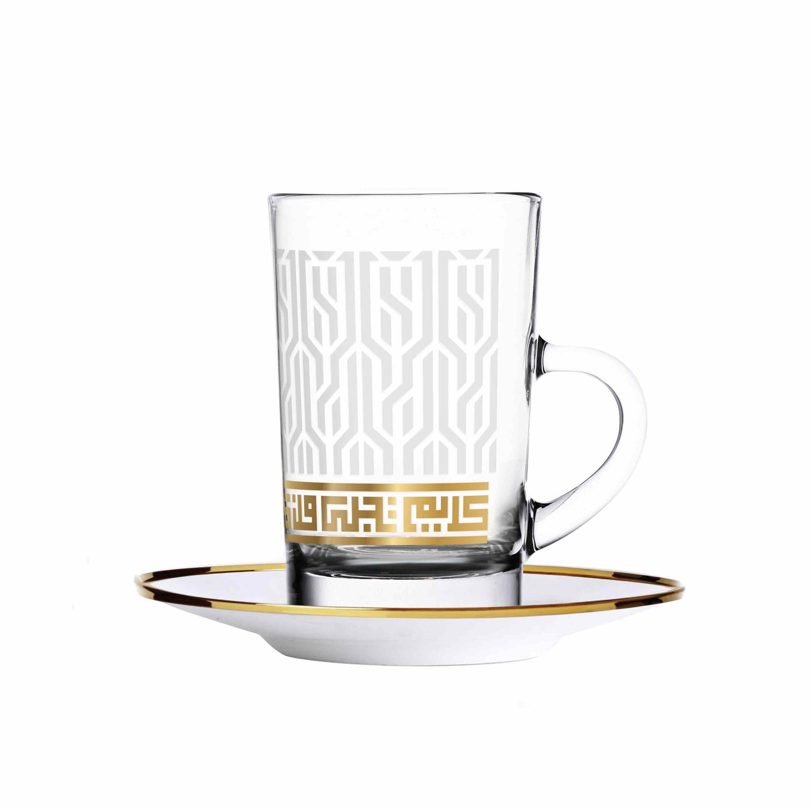 Dimlaj Touch Alexander Set of 6 Pcs Tea Cups and Saucers Gold - Premium Tea Istikans With Handle from Alexander By Dimlaj - Just $135!