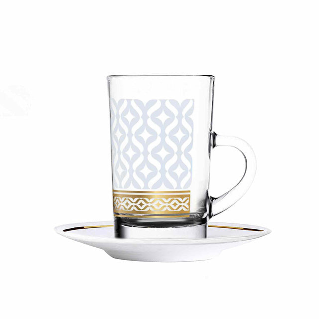 Dimlaj Touch Ansam Set of 6 Pcs Tea Cups and Saucers Gold - Premium Tea Cups from Dimlaj Touch - Just $135!