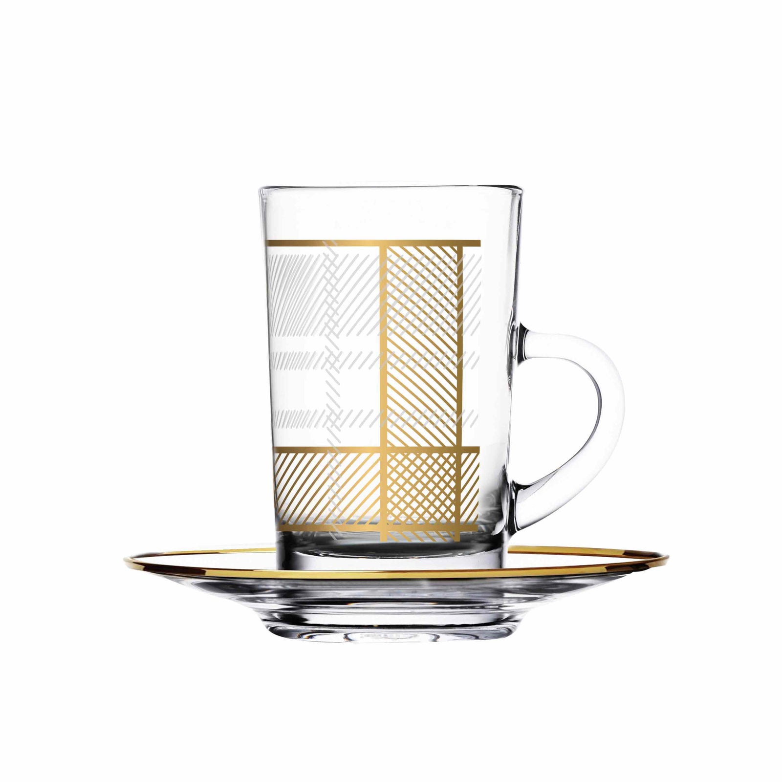 Dimlaj Legacy Set of 6 Pcs Tea Cups and Saucers Gold - Premium Tea Istikans With Handle from Legacy By Dimlaj - Just $210!