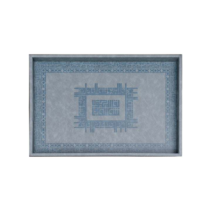 Dimlaj Shafa Small Serving Tray (Silver Blue) - Premium Trays from Shafa By Dimlaj - Just $370!