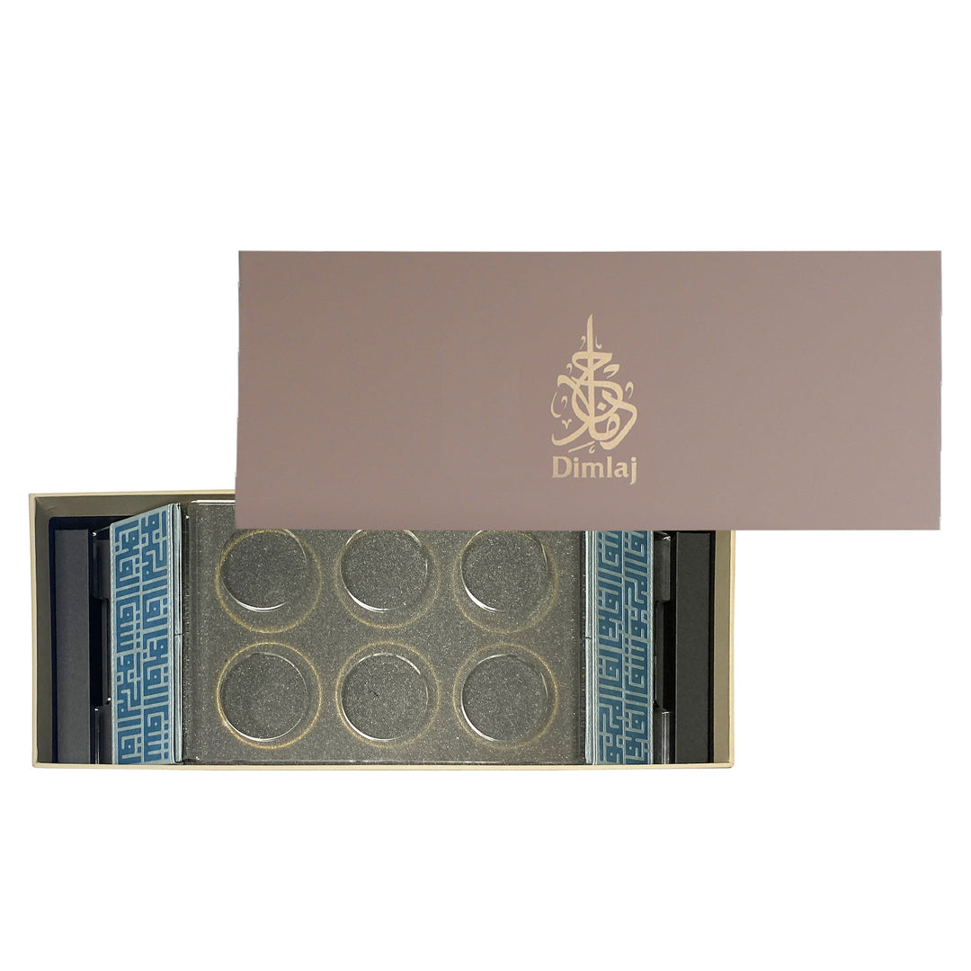 Dimlaj Shafa Acrylic Coffee Stand & Cawa Cups (Silver Blue) - Premium Table Accessories from Shafa By Dimlaj - Just $235!