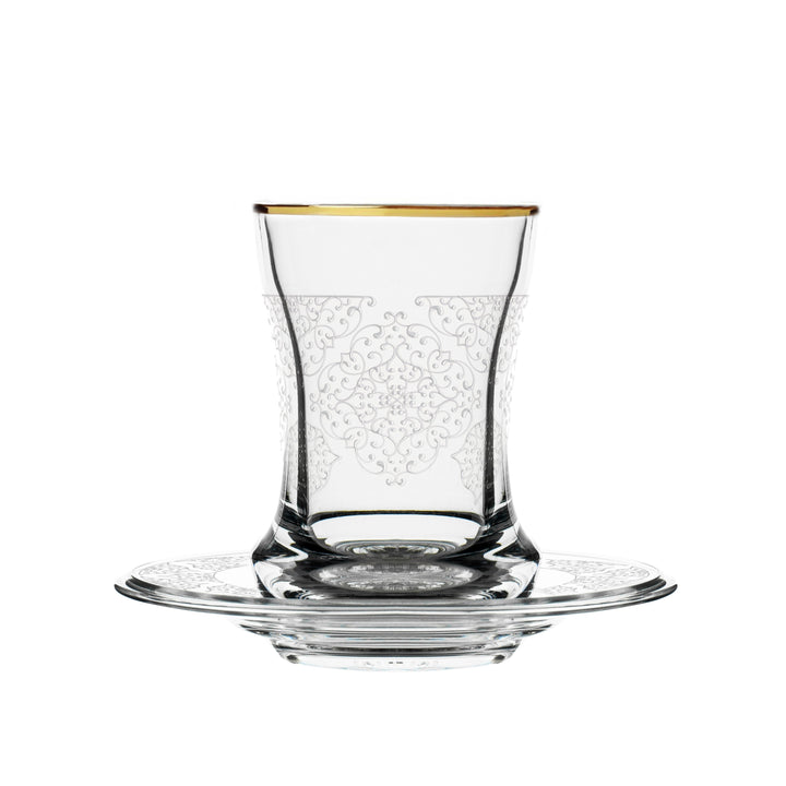 Dimlaj Perla Set of 6 Pcs Tea Cups and Saucers (Gold) - Premium Tea Cups from Perla By Dimlaj - Just $395!