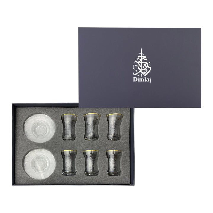Dimlaj Perla Set of 6 Pcs Tea Cups and Saucers (Gold) - Premium Tea Cups from Perla By Dimlaj - Just $395!