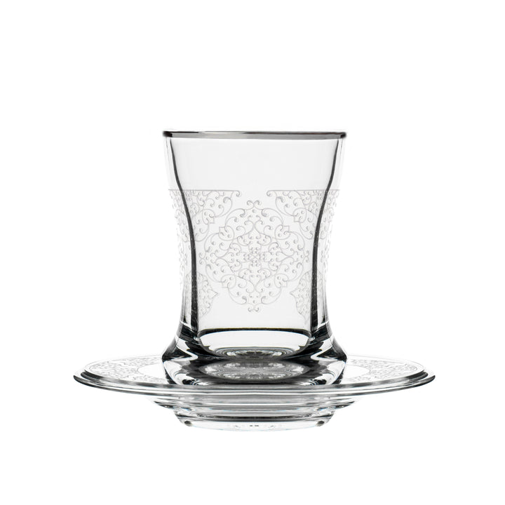 Dimlaj Perla Set of 6 Pcs Tea Cups and Saucers (Platinum) - Premium Tea Cups from Perla By Dimlaj - Just $395!