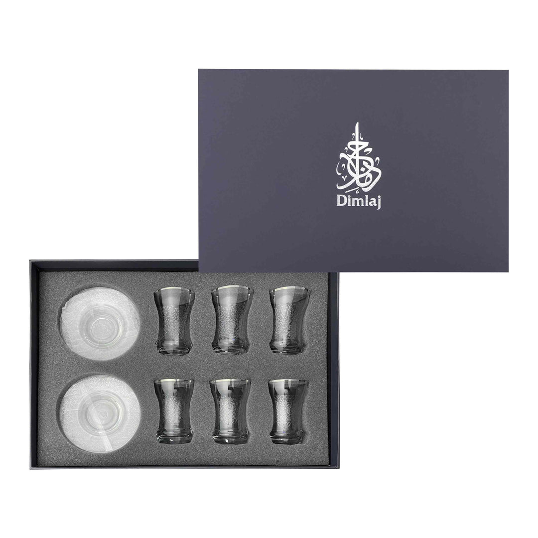 Dimlaj Perla Set of 6 Pcs Tea Cups and Saucers (Platinum) - Premium Tea Cups from Perla By Dimlaj - Just $395!