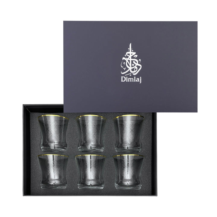 Dimlaj Perla Set of 6 Pcs Short Crystal Tumblers (Gold) - Premium Short Tumblers from Perla By Dimlaj - Just $370!