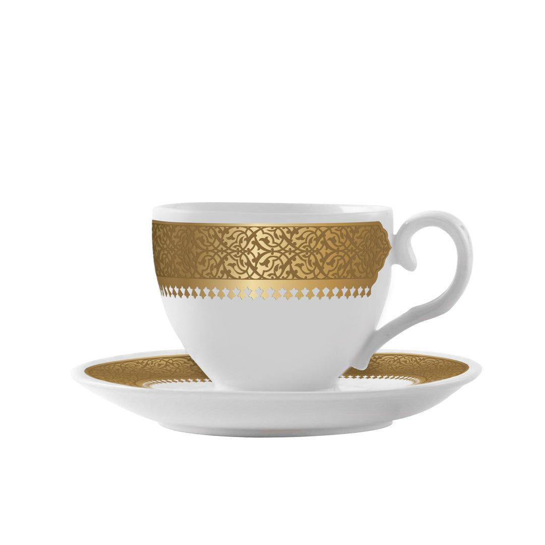 Dimlaj Cordoba Set of 6 Pcs Turkish Coffee Cups and Saucers (Gold) - Premium Coffee Sets from Cordoba By Dimlaj - Just $265!