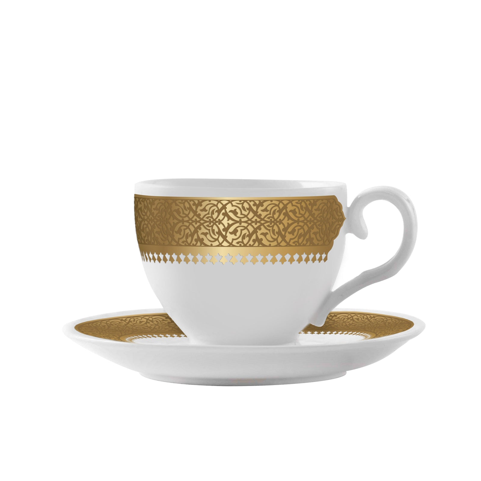 Dimlaj Cordoba Set of 6 Pcs Turkish Coffee Cups and Saucers (Gold) - Premium Coffee Sets from Cordoba By Dimlaj - Just $265!