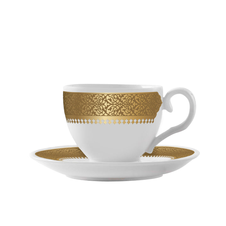 Dimlaj Cordoba Set of 6 Pcs Turkish Coffee Cups and Saucers (Gold) - Premium Coffee Sets from Cordoba By Dimlaj - Just $265!
