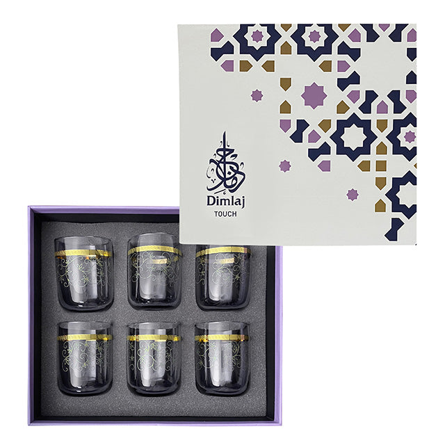 Dimlaj Touch Tendril Set of 6 Pcs Tumblers Gold - Premium Tumblers from Dimlaj Touch - Just $135!