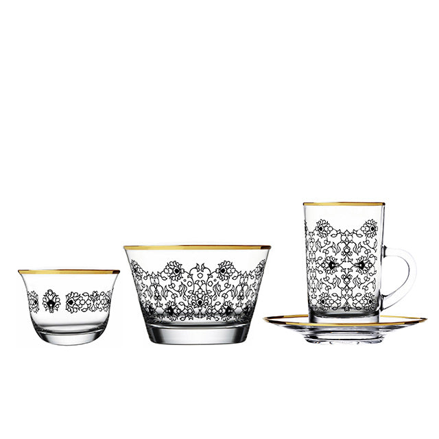Dimlaj Glory Set of 19 Pcs Assorted Drinkware (Gold) - Premium Gift Sets from Glory By Dimlaj - Just $175!