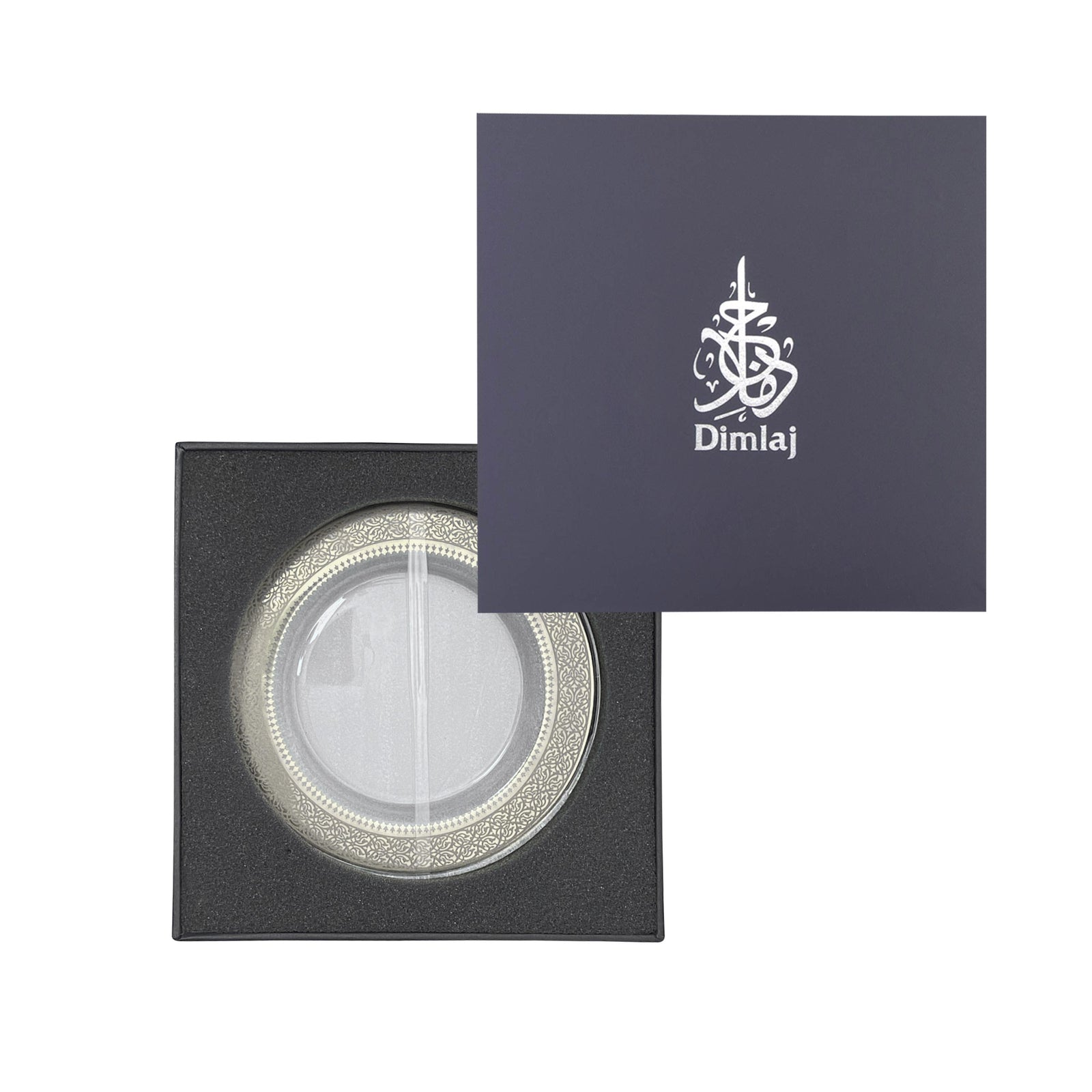 Dimlaj Cordoba Set of 6 Pcs Glass Plates (Platinum) - Premium Platters from Cordoba By Dimlaj - Just $370!