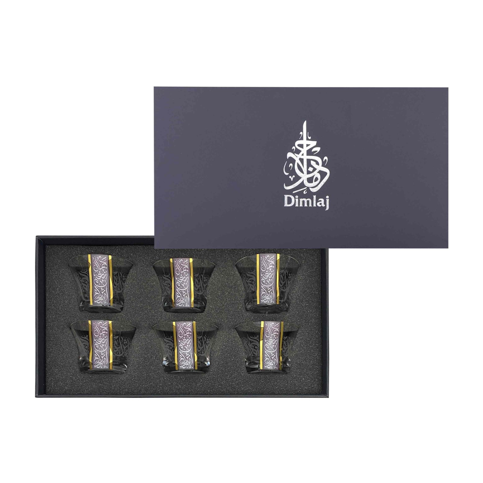 Dimlaj Nagham Set of 6 Pcs Cawa Cups (Gold & Pink) - Premium Cawa Cups from Nagham By Dimlaj - Just $330!