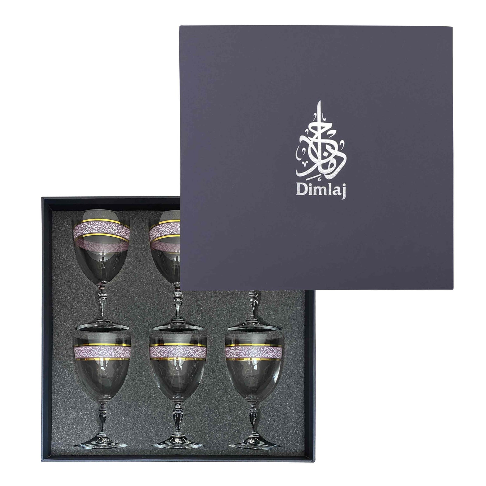 Dimlaj Nagham Set of 6 Pcs Flute Stems (Gold & Pink) - Premium Flute Stemware from Nagham By Dimlaj - Just $410!