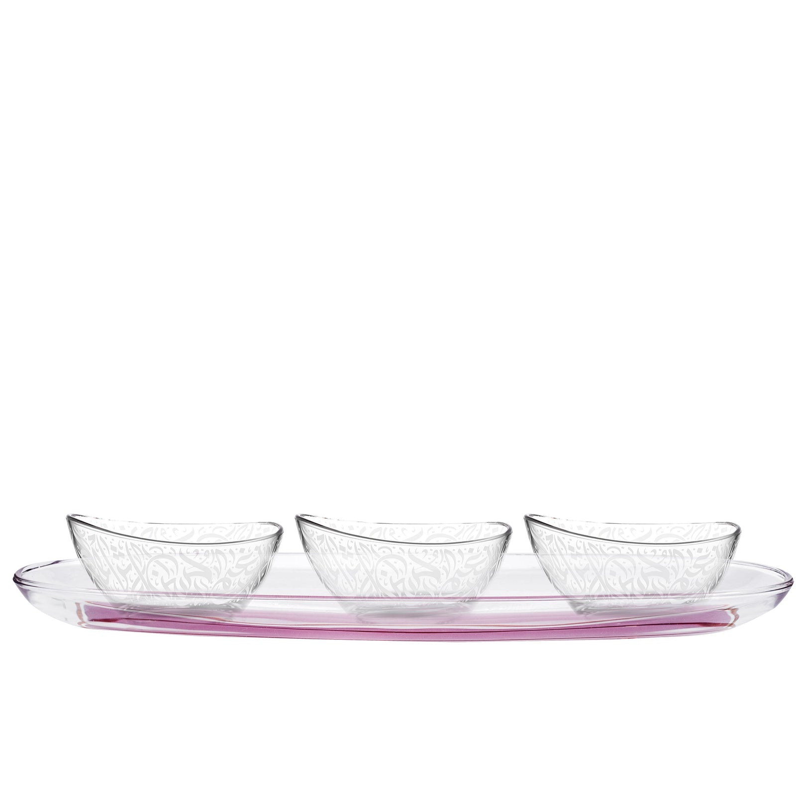 Dimlaj Nagham Set of 4 Pcs Appetizers Tray & Bowls (Gold & Pink) - Premium Serving Bowls from Nagham By Dimlaj - Just $750!