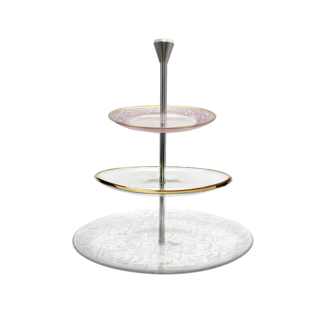 Dimlaj Nagham 3 Tiered Tray (Gold & Pink) - Premium Stands from Nagham By Dimlaj - Just $750!