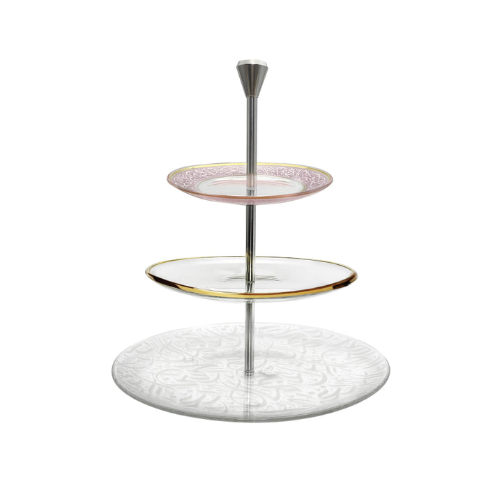 Dimlaj Nagham 3 Tiered Tray (Gold & Pink) - Premium Stands from Nagham By Dimlaj - Just $750!