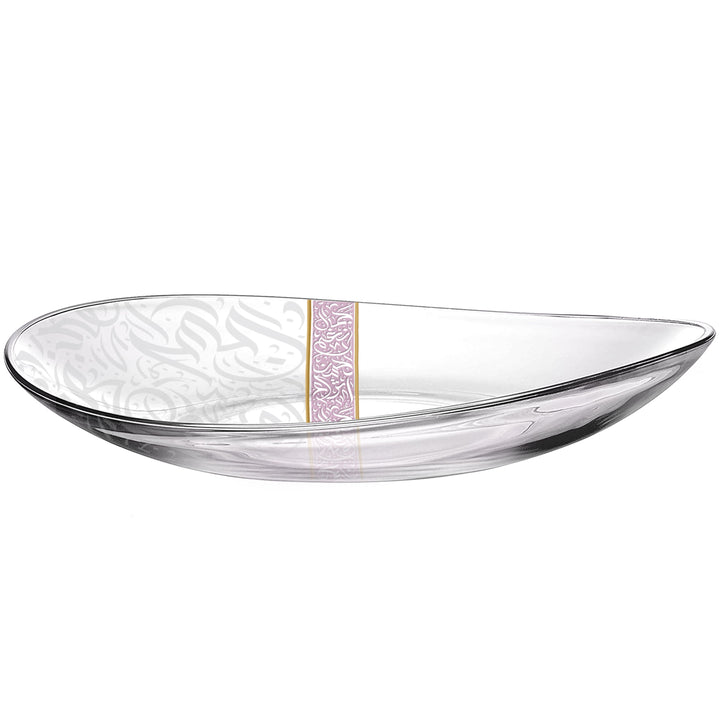 Dimlaj Nagham Glass Large Centerpiece (Gold & Pink) - Premium Platters from Nagham By Dimlaj - Just $600!