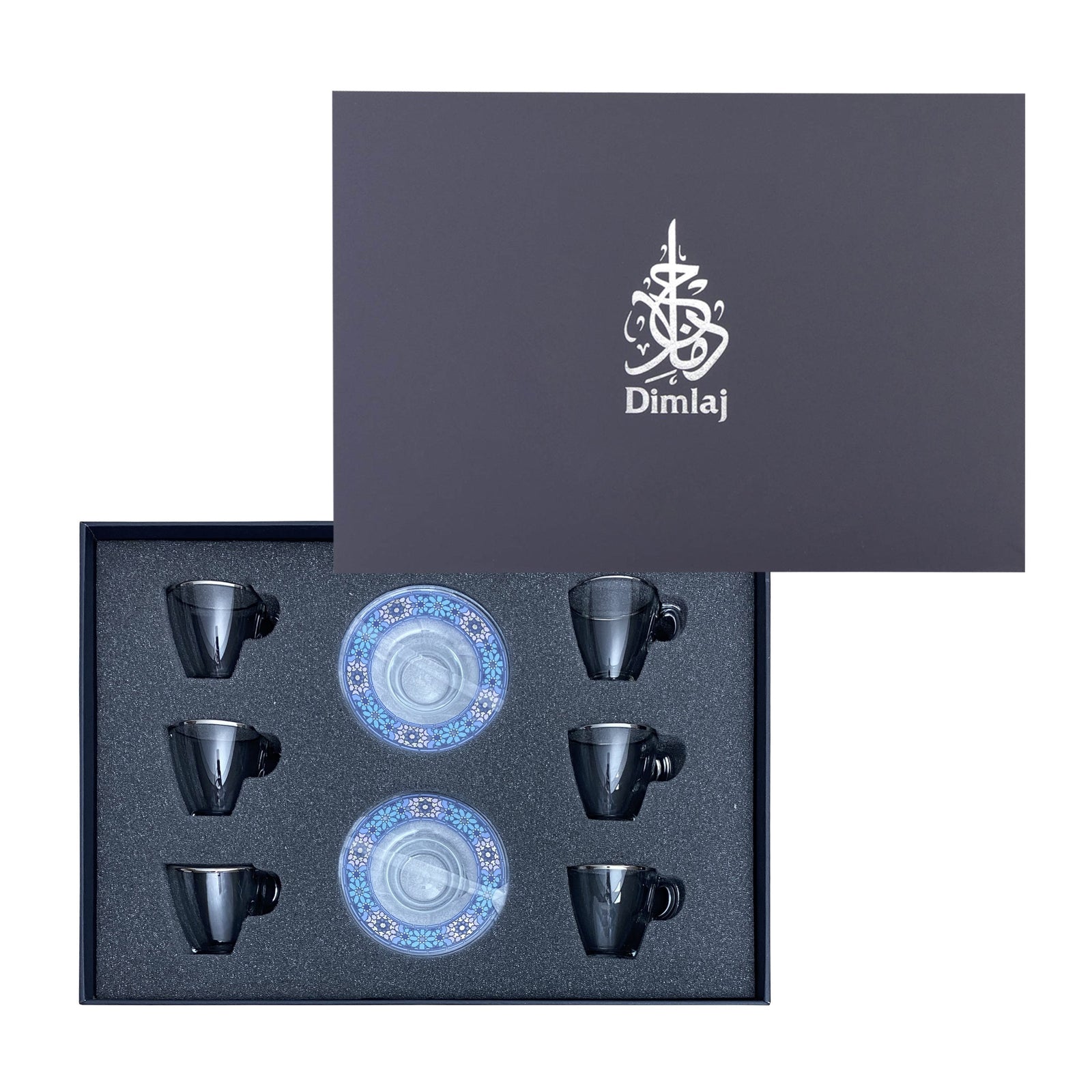 Dimlaj Melange Set of 6 Pcs Espresso Cups and Saucers (Platinum) - Premium Coffee Sets from Melange By Dimlaj - Just $410!