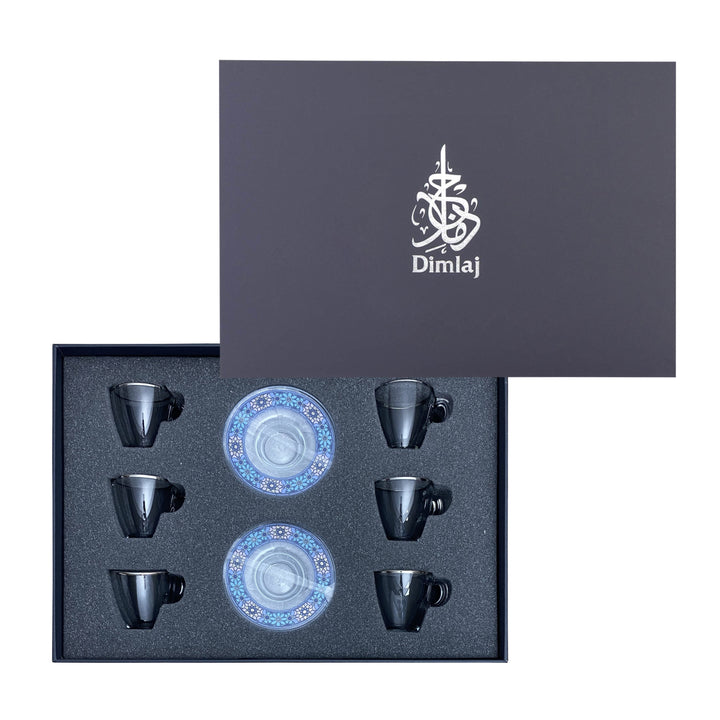 Dimlaj Melange Set of 6 Pcs Espresso Cups and Saucers (Platinum) - Premium Coffee Sets from Melange By Dimlaj - Just $410!