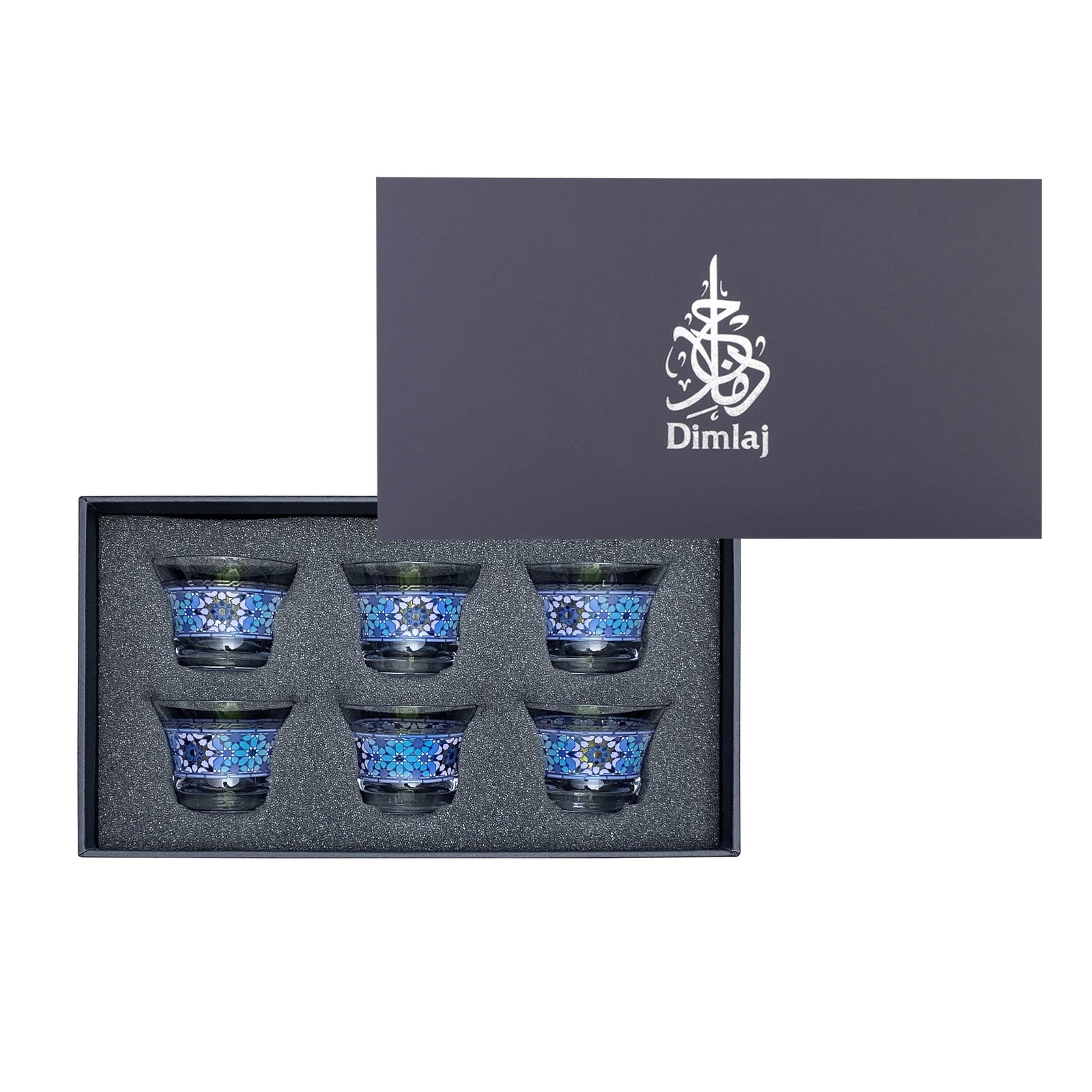 Dimlaj Melange Set of 6 Pcs Cawa Cups (Platinum) - Premium Cawa Cups from Melange By Dimlaj - Just $265!