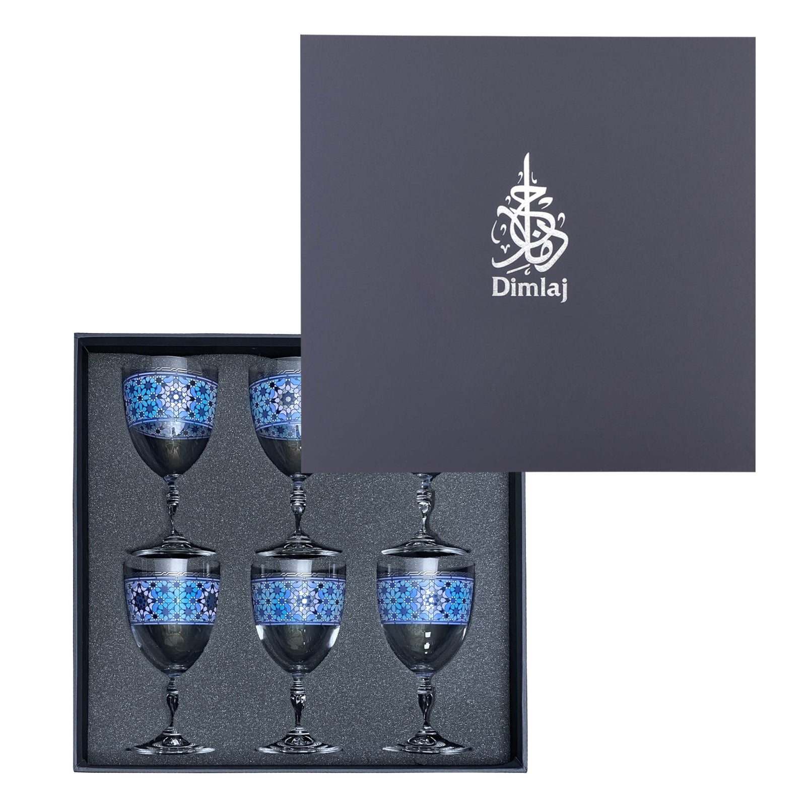 Dimlaj Melange Set of 6 Pcs Crystal Flute Stems (Platinum) - Premium Flute Stemware from Melange By Dimlaj - Just $315!