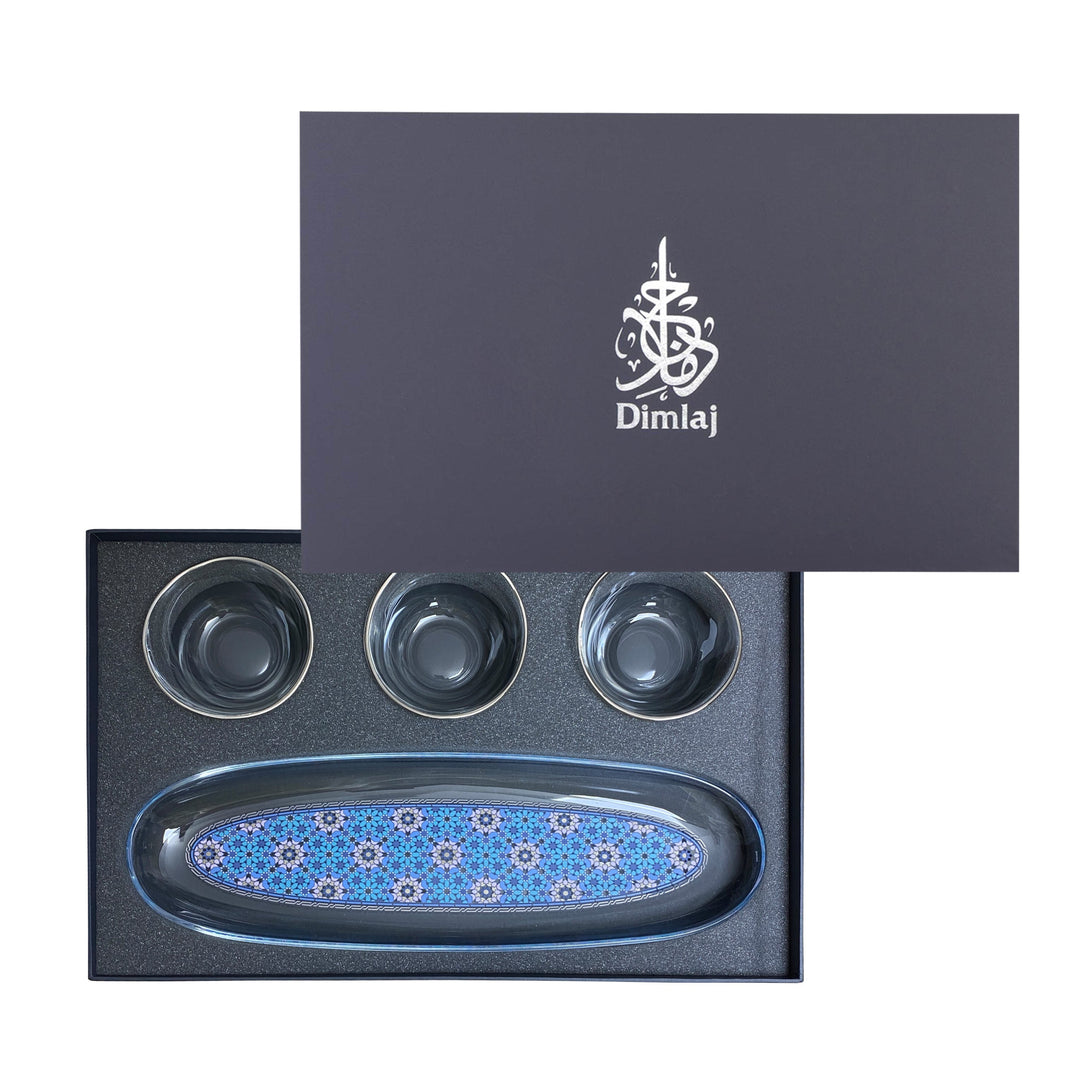 Dimlaj Melange Set of 4 Pcs Appetizers Tray & Bowls (Platinum) - Premium Serving Bowls from Melange By Dimlaj - Just $445!