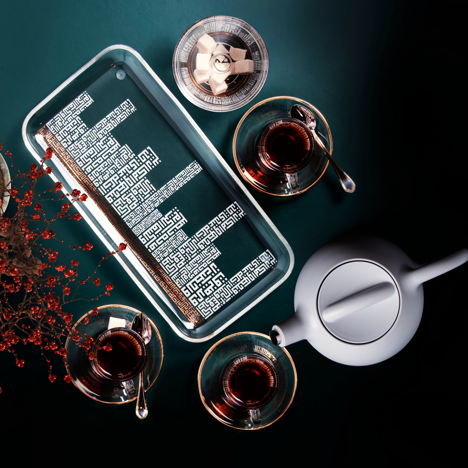 Dimlaj Abraj Set of 6 Pcs Tea Cups and Saucers (Gold) - Premium Tea Istikans With Handle from Abraj By Dimlaj - Just $265!