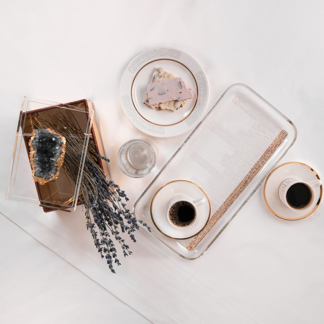 Dimlaj Abraj Set of 6 Pcs Plates (Gold) - Premium Porcelain Plates from Abraj By Dimlaj - Just $330!