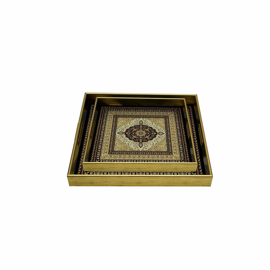 Dimlaj Regal Set of 2 Square Glass Trays - Premium Trays from Regal By Dimlaj - Just $315!