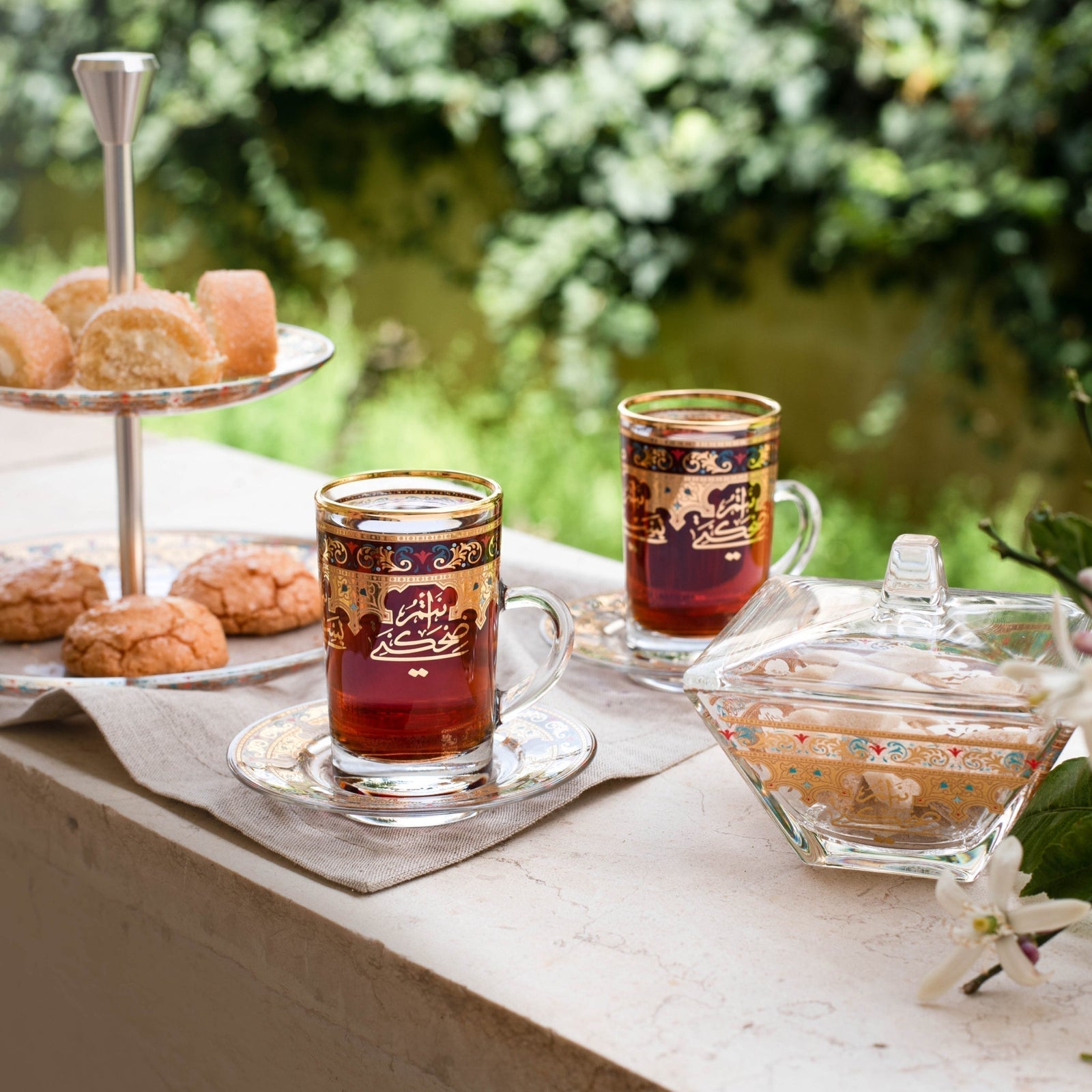 Dimlaj Suroor 2 Tiered Tray (Gold) - Premium Stands from Suroor By Dimlaj - Just $210!