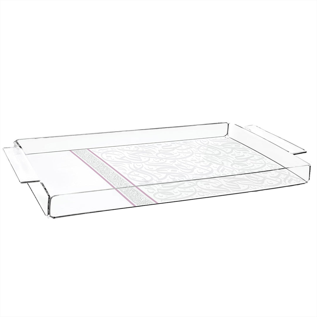Dimlaj Nagham Acrylic Large Serving Tray (Gold & Pink) - Premium Table Accessories from Nagham By Dimlaj - Just $295!