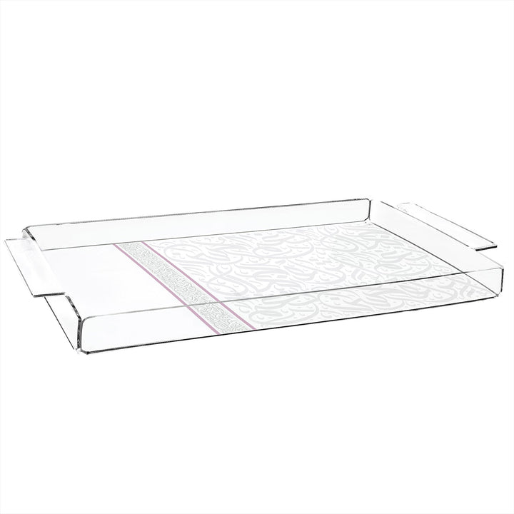 Dimlaj Nagham Acrylic Large Serving Tray (Gold & Pink) - Premium Table Accessories from Nagham By Dimlaj - Just $295!