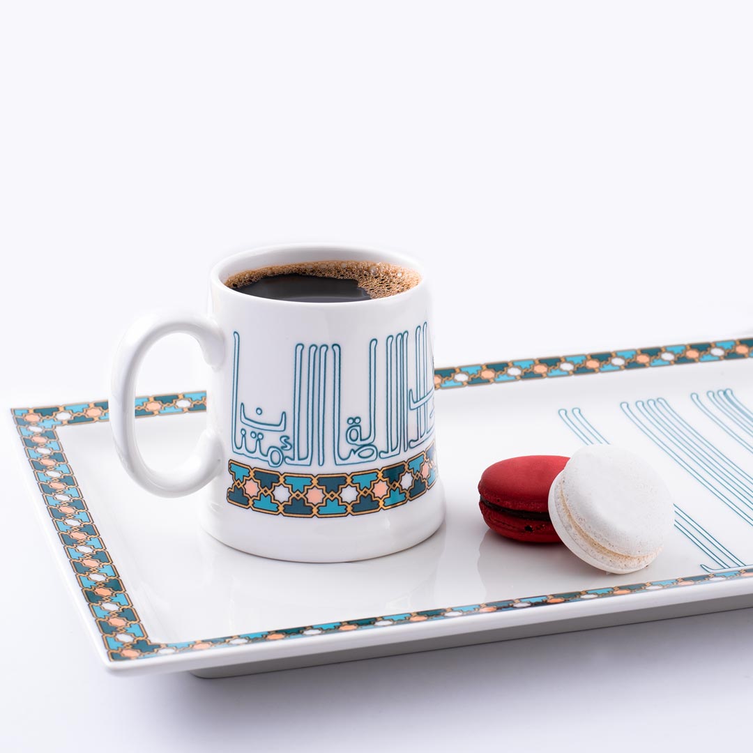 Dimlaj Asala Set of 2 Pcs Porcelain Mugs (Gold & Green) - Premium Mugs from Asala By Dimlaj - Just $185!