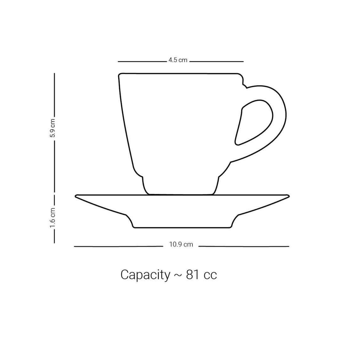 Dimlaj Suroor Set of 6 Pcs Coffee Cups and Saucers (Platinum) - Premium Coffee Sets from Suroor By Dimlaj - Just $315!