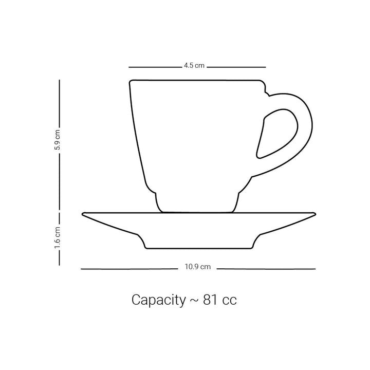 Dimlaj Suroor Set of 6 Pcs Coffee Cups and Saucers (Platinum) - Premium Coffee Sets from Suroor By Dimlaj - Just $315!