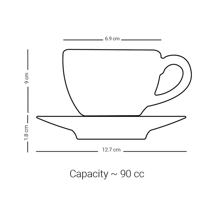 Dimlaj Melange Set of 6 Pcs Coffee Cups and Saucers (Platinum & Blue) - Premium Coffee Sets from Melange By Dimlaj - Just $265!