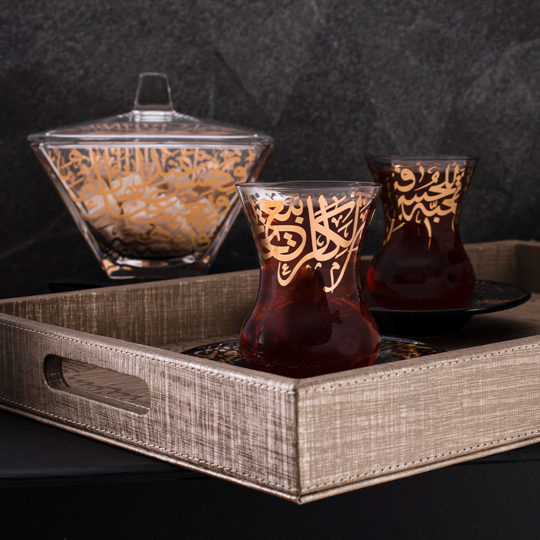 Dimlaj Kareem Set of 6 Pcs Tea Cups and Saucers (Gold) - Premium Tea Cups from Kareem By Dimlaj - Just $375!