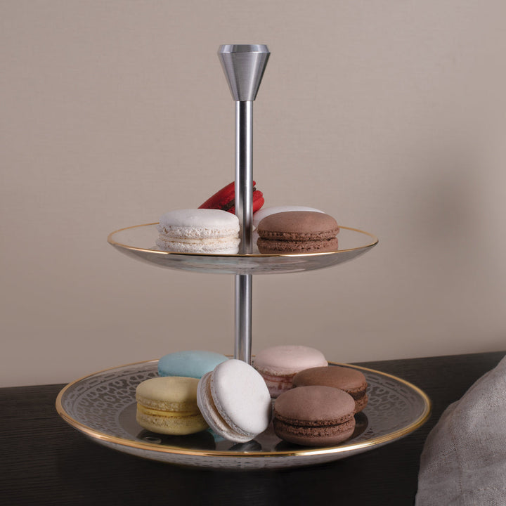 Dimlaj Ivory 2 Tiered Tray (Gold) - Premium Stands from Ivory By Dimlaj - Just $275!