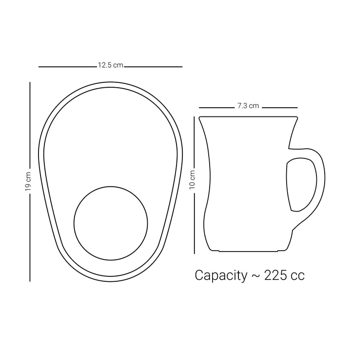 Dimlaj Touch Mood Set of 2 Pcs Mugs and Saucers Gold - Premium Mugs from Mood By Dimlaj - Just $99.99!