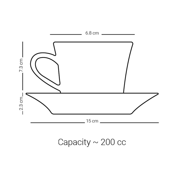 Dimlaj Kareem Set of 6 Pcs Tea Cups and Saucers (Gold) - Premium Tea Cups from Kareem By Dimlaj - Just $265!