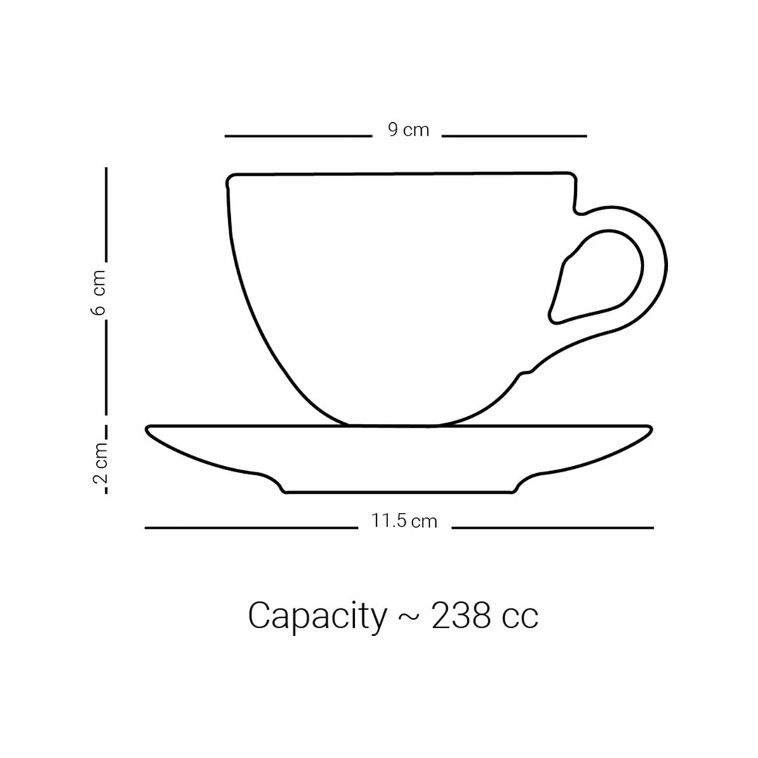 Dimlaj Selena Set of 6 Pcs Tea Cups and Saucers (Platinum & Blue) - Premium Tea Cups from Selena By Dimlaj - Just $108!
