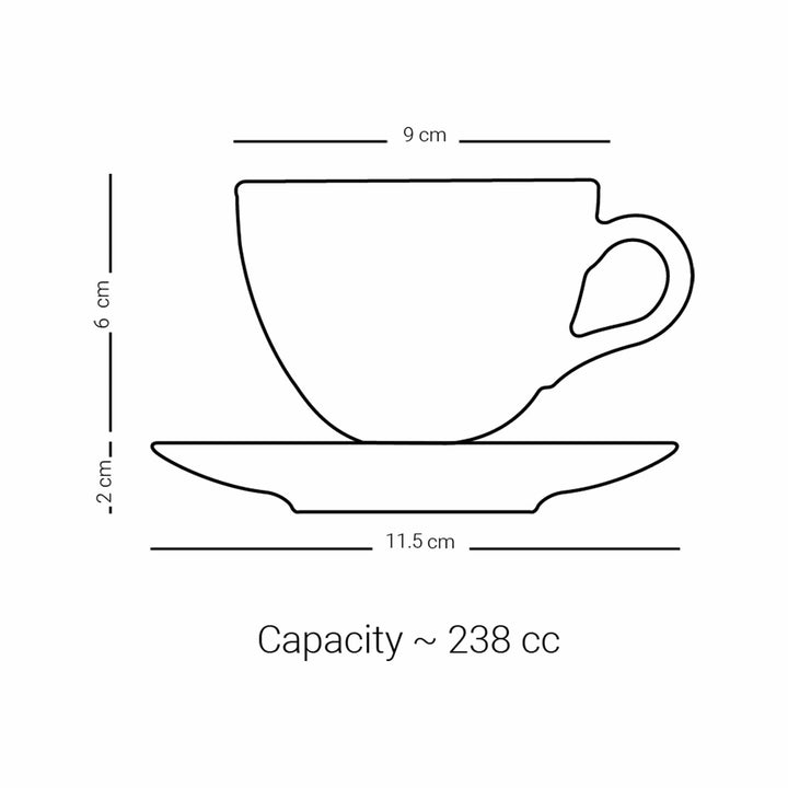 Dimlaj Selena Set of 6 Pcs Tea Cups and Saucers (Platinum & Blue) - Premium Tea Cups from Selena By Dimlaj - Just $108!